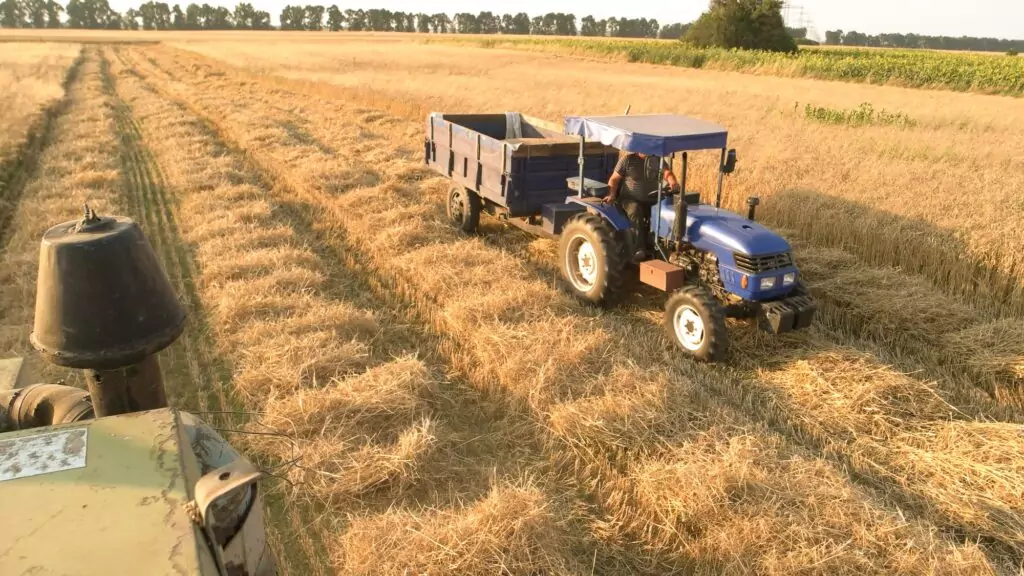 Tractor with trailer.